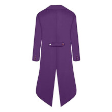 (155, Purple) Halloween Costumes Halloween Parent-Child Clothing Men's Retro Clothing Children's Mid-Length Punk Retro Tuxedo