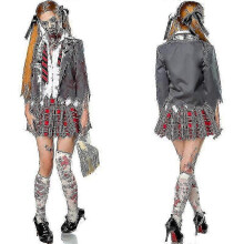 (L, zombie) Halloween Horror Campus Female Zombie Cosplay Costume Party Dress Up Masquerade Performance Costume Christmas Carnival Dress Up
