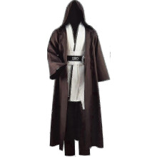 (4X-Large, Wit) Jedi-kostuum voor volwassenen - Luke Skywalker tuniek met capuchon voor Halloween cosplay (3 versies)