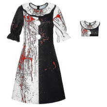 (METRO, Mujer) Disfraz de Halloween unisex para adultos con manchas de sangre, traje de carnaval y traje elegante.