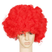 (Red) Funny Clown Wig Colorful Curly Afro Wigs Clown Wig Cap Halloween-Cosplay Anime Costume Wig-Fluffy Wig Party Props Blue
