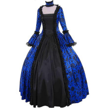 (4X-Large, Blue) Halloween Renissance Dresses Women's Dress Plus Size Medieval Ball Gowns Halloween Costumes for Women Victorian Dress