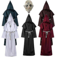(S, blue) Halloween Wizard Costume with Robe and Role Play Accessories