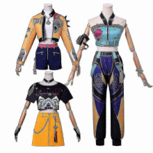 (130 cm Kinder, Mira ohne Perücke) Dämonenjäger-Cosplay-Outfit für Damen und Mädchen, Halloween-Kostümset, inspiriert von Rumi, Mira und Zoey
