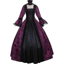 (Large, Purple) Halloween Renissance Dresses Women's Dress Plus Size Medieval Ball Gowns Halloween Costumes for Women Victorian Dress