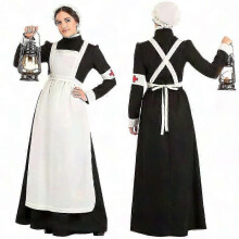(L, Black) Halloween Costumes for Women: Sexy Maid & Nurse Role Play Dresses