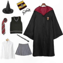 (Kinder, 145 cm) Gryffindor-Schüleruniform-Kostüm für Kinder und Erwachsene, Cosplay-Bühnenoutfit, Hogwarts-inspiriertes Halloween-Kostüm 2025