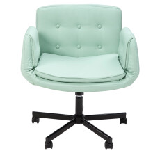Height Adjustable Swivel Office Chair with 90° Expandable Armrests & 15° Rocking Function, Cream Green