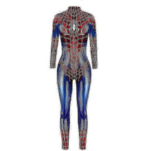 (S, 7 red blue) Spiderman Cosplay Woman Sexy Zentai Suit Spandex Bodysuit Superhero Spiderman Costume Halloween Carnival Fancy Dress Jumpsuit