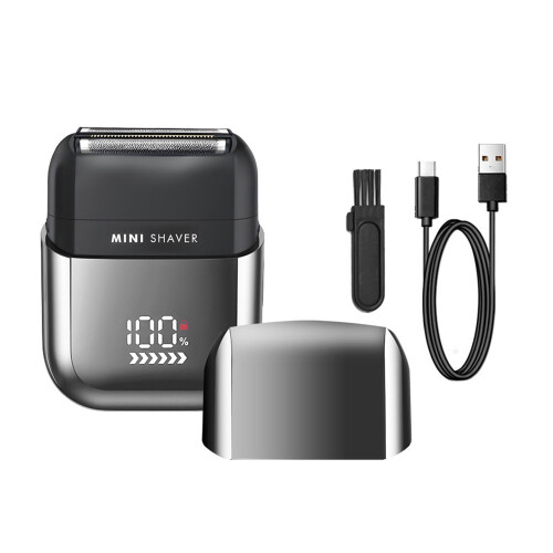 Mini rasoio elettrico portatile da uomo con display digitale a LED
