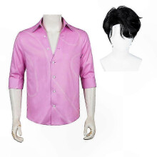 (L, Con peluca) Disfraz rosa inspirado en el Kpop con peluca para fiestas de Halloween y carnaval para adultos.