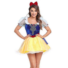 (XL) Schneewittchen-Cosplay-Kostüm für Erwachsene mit Kopfschmuck, Halloween-Karnevals-Party-Kostüm für Damen - FKB