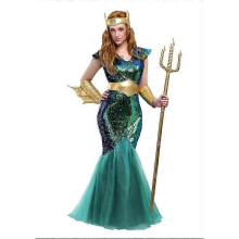 (L, Mujer) Nuevo disfraz de Reina Princesa Mera JY, disfraz de superheroína para mujer, disfraz de princesa sirena para adultos para Halloween - FKB