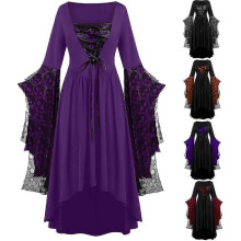 (Small, Purple) APIVOE Halloween Costumes Woman 2024 Lace Plus Size Renaissance Dress Halloween Adult Ball Gown Dresses Corset Gothic Clothes