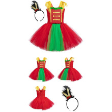 (XL, SL239) Circusdirecteurkostuum voor meisjes, Halloween cosplayjurk, prinsessenjurk met hoofdband, pailletten tutu-jurk voor kinderen