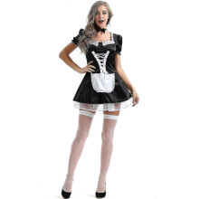 (XL) Dames dienstmeisjeskostuum, sexy satijnen schort, Halloween cosplay, Lolita verkleedkostuum