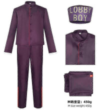 (XL, S) 2024 Zero Lobby Cosplay Kostuum Paarse Jas Broek Hoed The Grand Cos Budapest Hotel Jongens Mannen Volwassenen Halloween Carnaval Verkleedpak