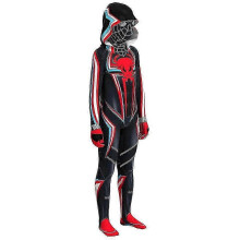 (9-10 Jahre) Spiderman Miles Morales 2099 Kostüm für Kinder, Ganzkörperanzug, Cosplay-Outfit, Halloween-Kostüm