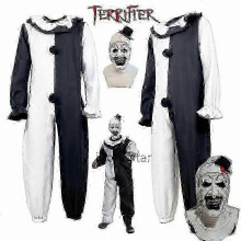 (XXL, máscara2) Disfraz de Halloween: Mono con máscara para hombre y mujer, atuendo de payaso terrorífico para fiestas y eventos.