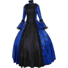 (Large, Blue) Halloween Renissance Dresses Women's Dress Plus Size Medieval Ball Gowns Halloween Costumes for Women Victorian Dress