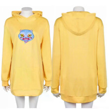 (XXL, B) Demon Hunters Mira Zoe Rumi Pyjama Cosplay Kostüm Anime Mädchen Lila Pyjama Gelber Kapuzenpullover Halloween Uniform Set