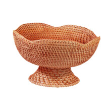 Rattan Fruit Basket Serving Tray Bread Display Stand with Bedroom Decoration
