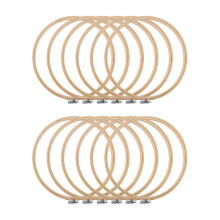 12 Pack 10 Inch Round Adjustable Bamboo Embroidery Hoops Cross Stitch Rings Bulk Art Craft
