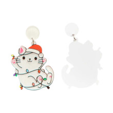 Adorable Cat Earrings for Christmas Holiday Season Stage and Street Performance