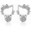 Cute Kitty Cat Round CZ Stud Earrings Sparkling Silver Plated Ball Design 1