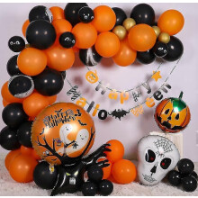 Spooky Halloween Pumpkin Latex Balloon Set Ghost Festival Party Decoration