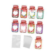 9x Kids Valentine's Day Jar Shaped Exchange Cards for Holiday Classroom
