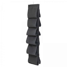 Grey Wall Mounted 6 Pocket Shoe Organizer for Door 2 Pack