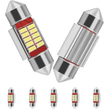 5pcs 31mm Festoon LED Dome Bulb Xenon White Car Interior License Plate Light Replacement
