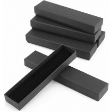 Elegant Black Kraft Jewelry Gift Box Set of 5 for Necklaces Bracelets Birthday Wedding Christmas 21x4x25cm