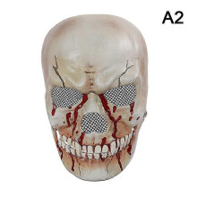 (1 Stück, A2) 1 Stück Halloween-Totenkopfmaske mit beweglichem Mund, Cosplay-Horror-Skelett-Killer-Dämonen-Plastikhelm, Spukhaus-Party-Kostüm