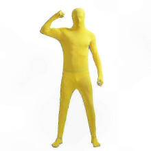 (XS, Gelb) Ganzkörper-Spandex-Einteiler für Erwachsene – Unisex-Kostüm für Halloween & Events