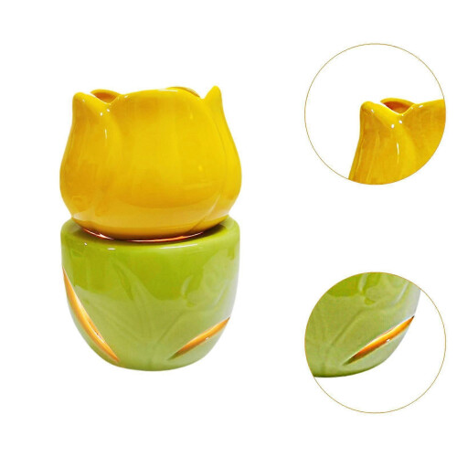 Aroma Oil Diffuser Ceramic Flower Shaped Candle Essential Oil Burner Easy to Use 1