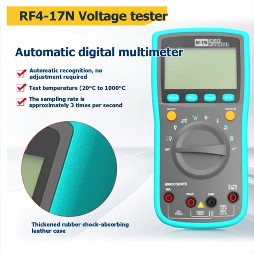 RF4 RF-17N Professional Instrument LCD Backlight Display Data Hold Multi-Function NCV AC/ Digital Multimeter 1