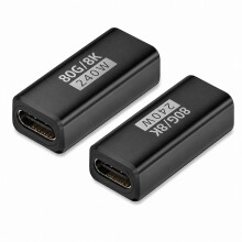2er-Pack 240W 80Gbps USB-C Buchse-zu-Buchse Adapter, Gerade, Schwarz Black