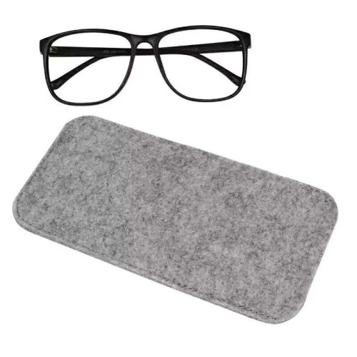 Portable Felt Eyeglasses Case - Gray, Slim & Protective 1