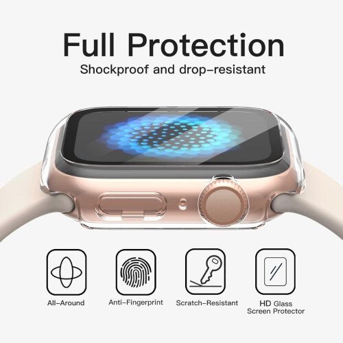 Capa Transparente de PC + Vidro Temperado para Relógio 46mm Compatível com Apple Watch Series 10/11 1