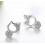 Cute Kitty Cat Round CZ Stud Earrings Sparkling Silver Plated Ball Design 4