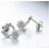 Cute Kitty Cat Round CZ Stud Earrings Sparkling Silver Plated Ball Design 5
