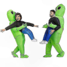 (110 bis 145 cm für Kinder) Aufblasbares Außerirdischen-Kostüm für Halloween und Events