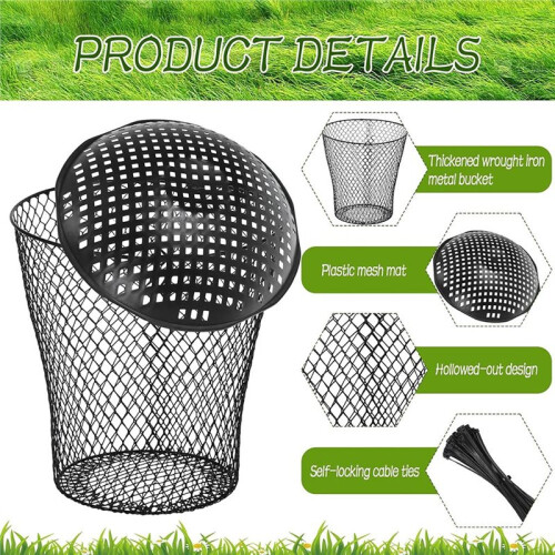 4 Pack Large Inground Worm Composter with Grid Lids Worm Compost Bin for Garden for Efficient Kitchen Waste Recycling 1