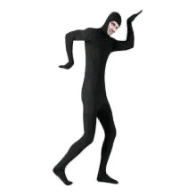 (XL, Schwarz) Offener Zentai-Anzug, 260-300 g Spandex, Halloween-Performance-Body - FKB