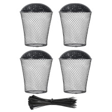 4 Pack Large Inground Worm Composter with Grid Lids Worm Compost Bin for Garden for Efficient Kitchen Waste Recycling