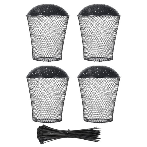4 Pack Large Inground Worm Composter with Grid Lids Worm Compost Bin for Garden for Efficient Kitchen Waste Recycling