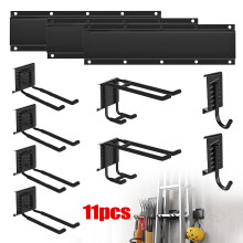 3x Garage Garden Tool Holder Storage Rack Shed Wall Mounted Organiser Long Hooks
