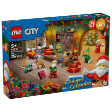 LEGO City 60510 - Adventskalender 2026 - 24 Überraschungen + Weihnachtswerkstatt Teppich - Set für Kinder - Ab 5 Jahren